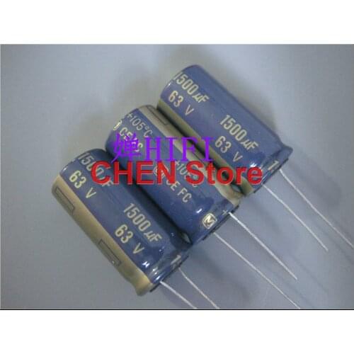 10PCS matsushita capacitor FC 63V1500UF 18X35MM ultra low internal resistance Electrolytic Capacitor ce fc 1500uf 63v Gold