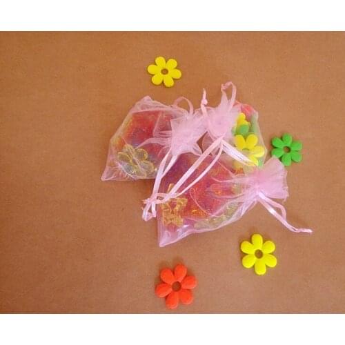 17*23cm 30pcs Organza Bag Pink Drawstring bag jewelry packaging bags for tea/gift/food/candy small transparent Yarn bag