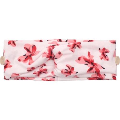 20pcs/lot,19.5inch Women Print Floral Cross Headband Soft Cotton Toddler Girls Top Knot Hair Scarf Hair Band fashion Accessories