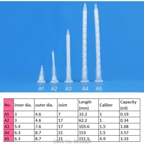 50pcs/lot AB Glue Mixing Nozzles Plastic Disposable Epoxy Resin Static Mixer/dual Cartridge Mixer