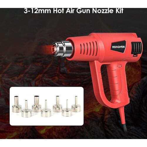7 Pcs/Shrink Wrapping Thermal Hot air gun nozzle 3-12mm for 858 Hot air Desoldering Station Welding Tools