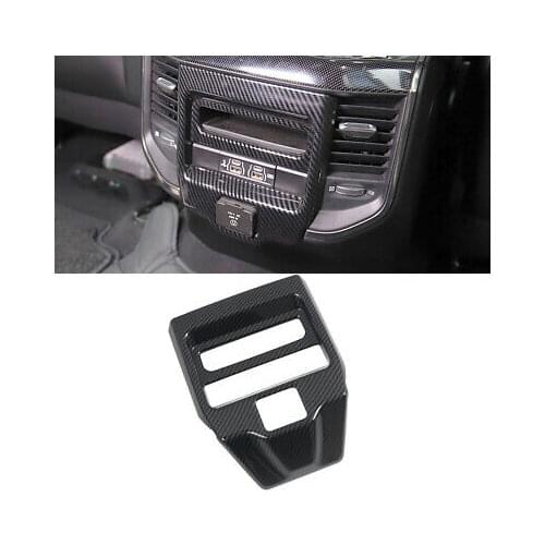 Accessories Carbon Fiber Rear Air Vent Cover Trim For Dodge Ram 1500 2019-2020