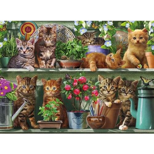 Flower Full Square/Round Drill 5D DIY Diamond Painting Animal Cat 3D Embroidery Cross Stitch Rhinestones Home Decoration FG1884