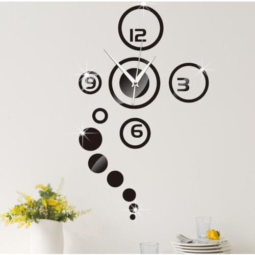 Noiseless Hanging Clock DIY Personality Clock Mirror Sticker High-End Living Room Mirror Wall Clock Wall Decoration