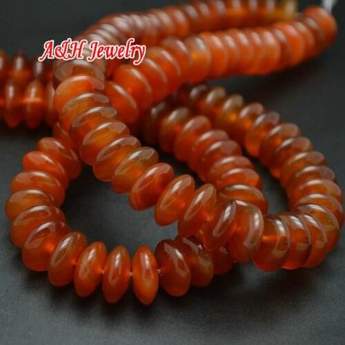 Natural Semi-Precious Stone Roundell Dish / Plate / UFO Beads High Quality 7x13mm Red Stone Spacer Beads 2Strand/lot