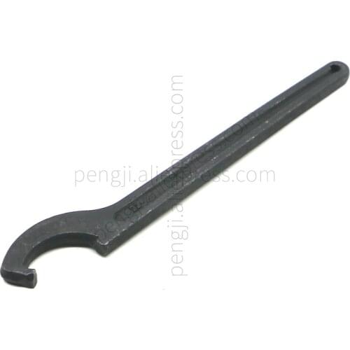 C Hook Spanner Wrench Collet Chuck for 22-26mm Round Nut, Black Adjustable Hook Wrench Tool Steel Key Hand Tools for Nuts Bolts