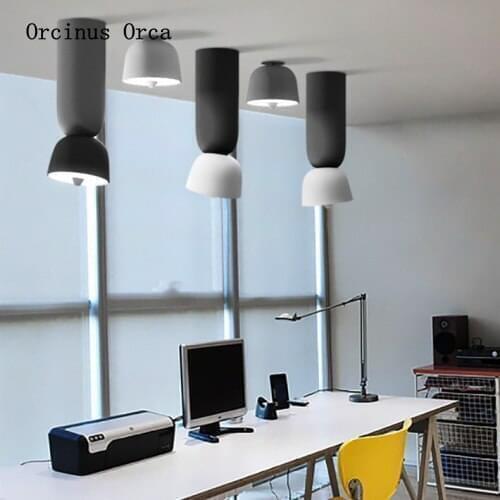 Black and white gray minimalist style pizza ceiling lamp living room dining room bedroom postmodern creative iron ceiling lamp