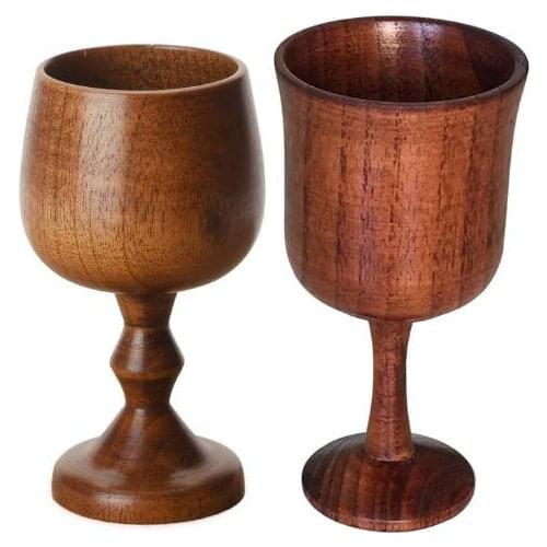 Environmental protection red wine goblet round classic wine glass wooden solid wood cup