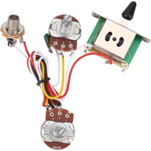 Electric Guitar Wiring Harness Prewired Kit Harness 3 Way Toggle Switch 500K Pots 1T1V for Electric Guitar Replacement