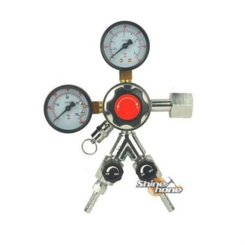 Hot! W21.8 CO2 Dual Gauge Regulator with Y splier and two Checkvalve, Homebrew CO2 Regulator, 0~3000psi, 0~60psi