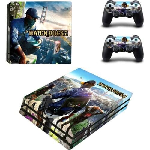 Game Watch Dogs PS4 Pro Sticker Play station 4 Skin Sticker Decals For PlayStation 4 PS4 Pro Console & Controller Skins Vinyl