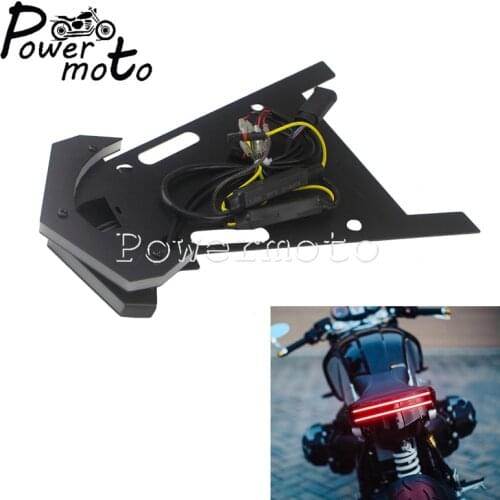 Motorcycle Tail Tidy Fender Eliminator License Plate Frame Bracket Kit w/ LED Taillight Signal Light For BMW R NINE T 2014-2019