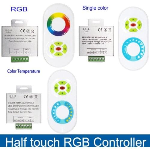 DC12-24V LED Controller 5 Keys Half Touch RF Remote Controller Dimmer For RGB Single Color Color Temperature LED Strip Light