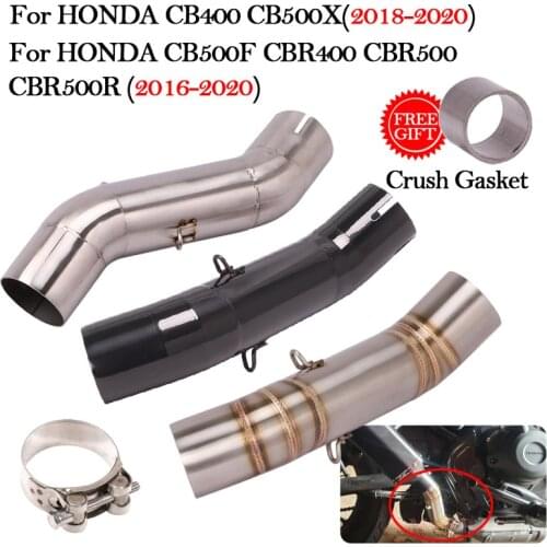 Motorcycle Eexhaust Modified Tube Escape Moto Middle Link Pipe For Honda CB400 CBR400 CB500F CB500X CBR500 CBR500R 2016 - 2020