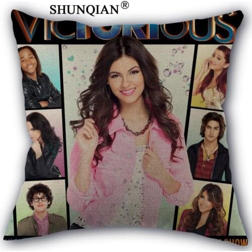 Custom victorious pillowcase Custom Cotton Linen Throw Pillow Cover Pillowcase Customize 45x45cm one side