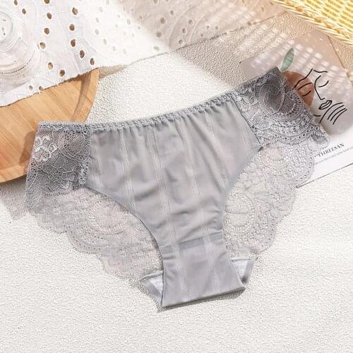 New Mid-Rise Lace Sexy Womens Panties Solid Viscose Fiber Seamless Sticky Cotton Crotch Briefs Women lingerie string