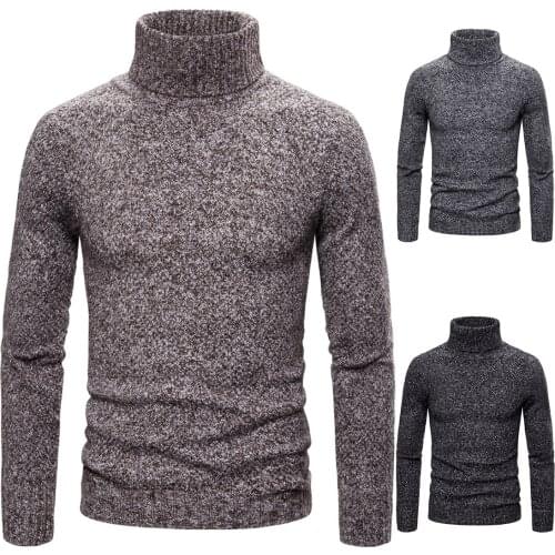 Autumn and winter pullovers mens New Jersey pure color all-match bottom casual warm turtleneck sweater