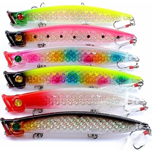 Outdoor Fishing Popper Fishing Lure Set 11.1cm/13.2g Hard Artifical Bait For Top Water Wave Climbing Fishing Bait Accessories