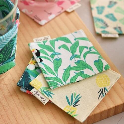 Pastoral Style Colorful Drink Coasters Cute Pattern Heat Resistant Pads Cup Holder Creative Tea Mats Placemats Home Supplies