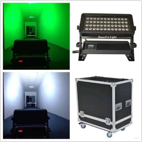 With flycase 10lot led wash wall flood light outdoor city color led rgbw 4in1 48x10w led building washer ip65 light