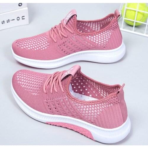 Mesh breathable womens shoes summer new style hollow soft bottom all-match sports casual shoes running hiking shoes women shoes