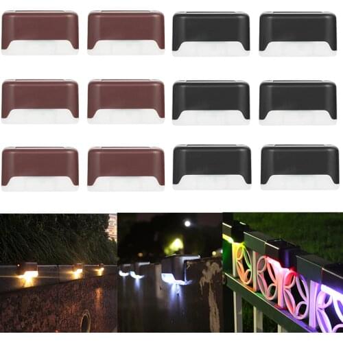 4pcs Solar Deck Lights IP65 LED Lamps for Outdoor Pathway Stairs Steps Fence Yard Low Power Consumption and Power Saving
