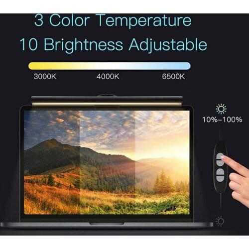 Monitor Light Bar with Clip USB LED E-Reading Eye Care Screenbar Lamp 3W 3 Color Temperature 10 Dimming Levels xqmg Habitat Ligh