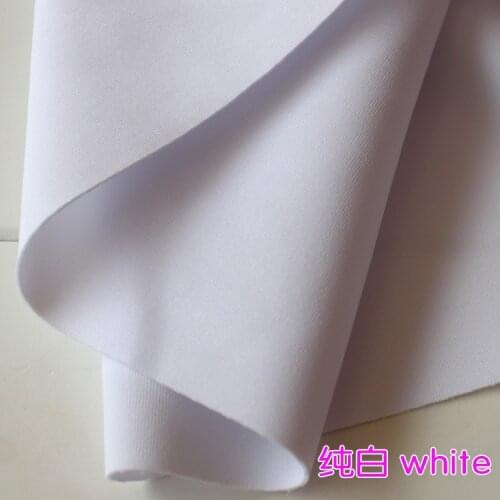 Thick Stretch Spandex Fabric White Knitted Fabric Stretchy Jersey Fabric Skirt Sold By The Yard Free Shipping