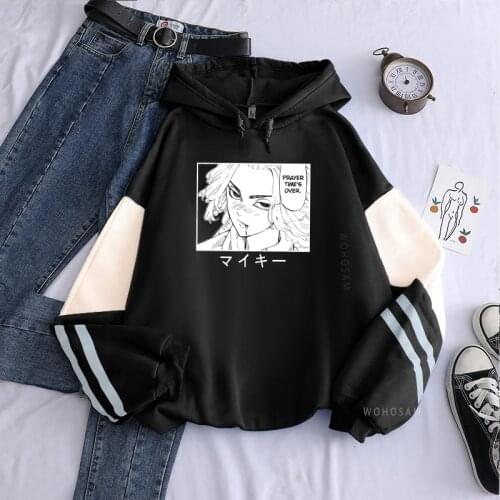 Japan Anime Tokyo Revengers Hoodies Mens Long Sleeve Streetwear Gothic Manjirou Sano Manga Harajuku Winter Patchwork Sweatshirts