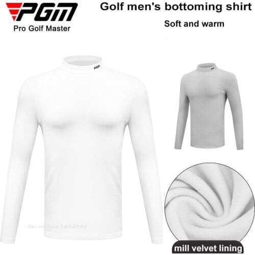 PGM 2020 autumn new tops men winter cashmere bottom shirt golf tennis volyeball clothing warm long sleeve polo Tshirts for men