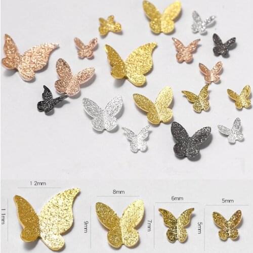 20pcs/pack Mixed Size Metal Butterfly 3D Nail Art Decorations Charm DIY Jewelry Gem Japanese Style Manicure Design Accessories