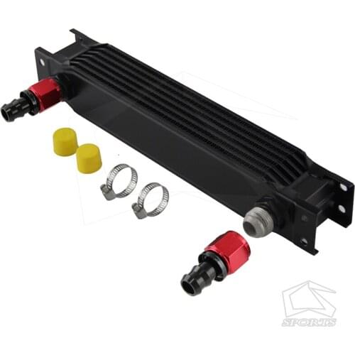 UNIVERSAL 7 ROW AN-10AN OIL COOLER w/fitting BLACK