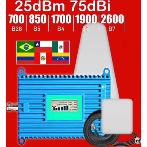 B5 850MHz 75dB High gain Signal Booster 800MHz Cell amplifier repeater Band 5 GSM CDMA Repeater 2G 3G 4G ALC AGC America Asia