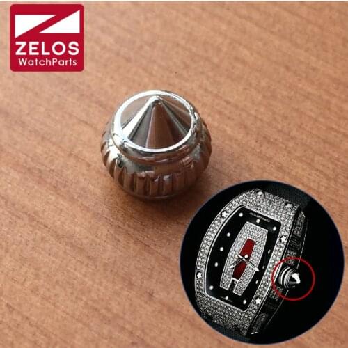 Waterproof steel RM watch crown for Richard mille Ladys watch RM007 classic aftermarket replacement parts