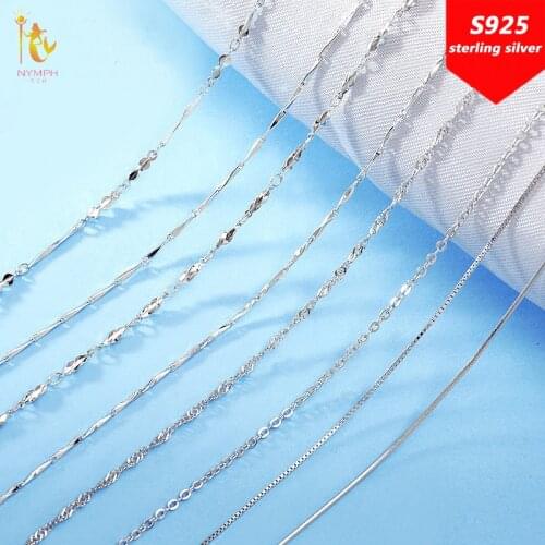 NYMPH S925 Sterling Silver Fine Jewelry Necklace Sterling Silver Clavicle Pendant Chain For Women Party Gift X507
