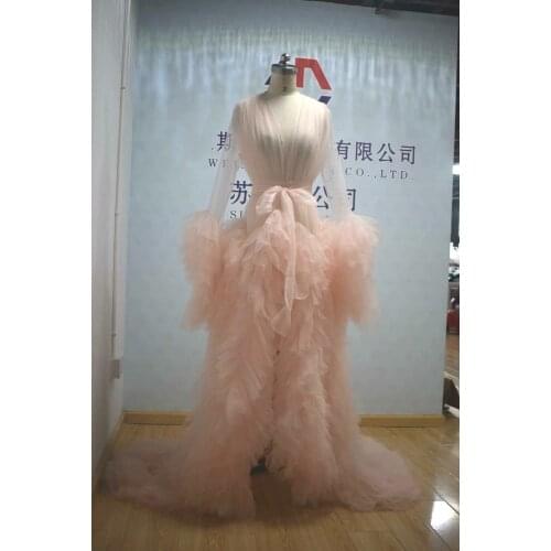 New Summer Real Picture Pink Maternity Women Photo Shooting Dress Custom Made Party Prom Gowns Sleepwear Nightdress