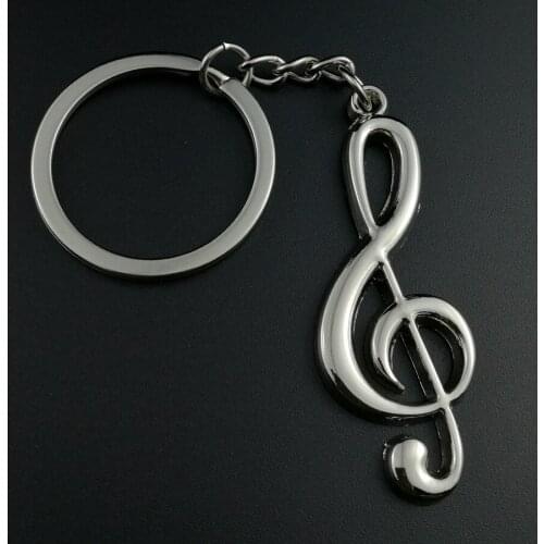 10PCS Trendy Musical Notes Keychain Metal Keyring Car Keyfobs Chaveiro Charm Bag Pendant Creative Accessories Souvenir Gift J024