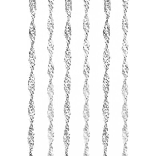 100% Stainless Steel Romantic Waterwave Link Chain Necklace For Jewelry Making High Quality Wholesale 10pcs