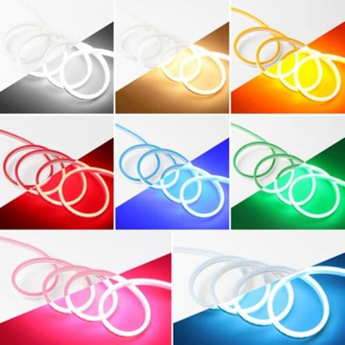 12V led neon rope strip light flexible waterproof ip68 2835 smd 120led white warm white yellow red green blue RGB ice blue