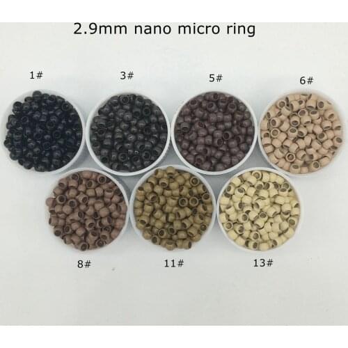3000 pcs/Lot Black 2.9*1.9*2.0 mm nano micro rings For Nano Hair Extensions 7 color