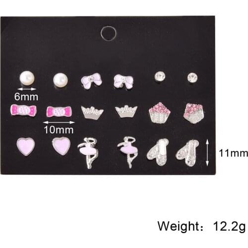 9 pairs/set серьги 2021 тренд Stud Earrings Boucle Oreille Femme Earrings for Women Girl pendientes oorbellen voor vrouwen