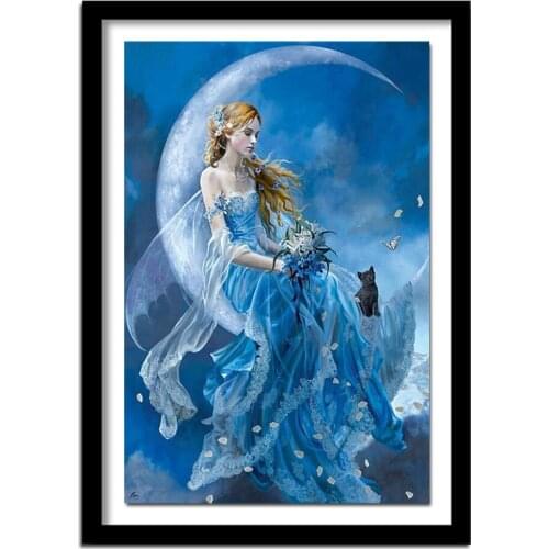 Diamond Embroidery 5D DIY Diamond Painting Butterfly Fairy Moon Diamond Painting Rhinestone Cross Stitch Decoration CJ367