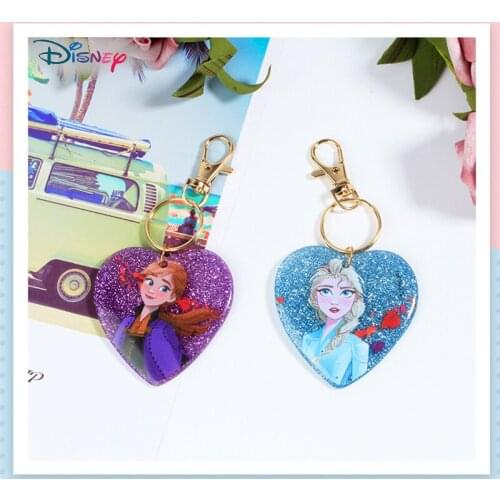 Disney Frozen Keychains Elsa Key Bag Accessories Cute for Girl Resin Pendant Children Holiday Gifts Women Keys Chain