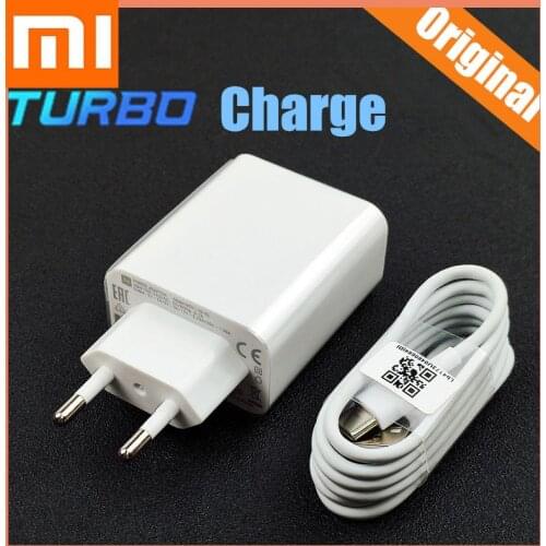 Xiaomi Fast charger 27W Original EU QC 4.0 turbo quick charge adapter usb type c cable for mi 9 se 9t CC9 Redmi note 7 8 K20 K30
