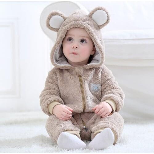 Baby Bear Costume Animal Cartoon Cosplay Kigurumis Cute Onesie Childer Suit Boy Girl Flannel Winter Warm Fancy Outfit
