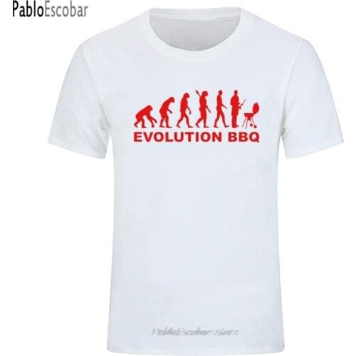 Summer Fashion Evolution BBQ Barbecue T shirt Men Retro Stylish Homme Tee Shirt Organic Cotton Plus Size Mans T-shirt
