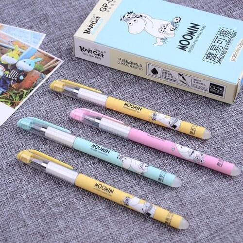 6Pcs Erasable Gel Pen Blue Black Roller Gel Pen Fine Point 0.38mm Magical Writing Pen Neutral Pen Office School Supplies