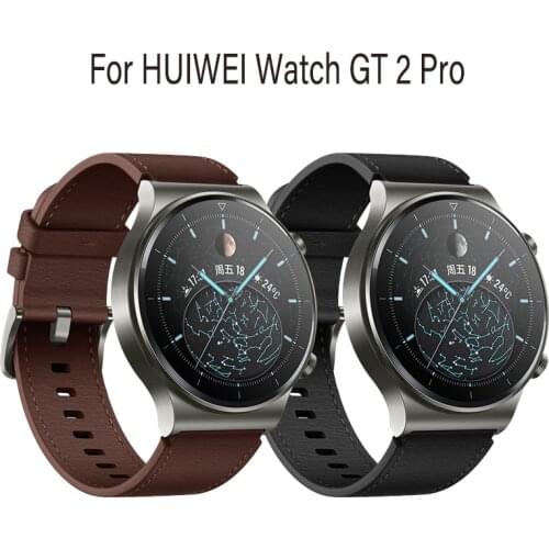 22mm Leather Band For HUAWEI Watch GT 2 Pro GT2 2e Strap For Samsung Galaxy Watch 46MM 3 Gear S3 Amazfit GTR 47mm Accessories