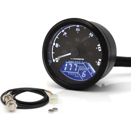 Modified Gauge LED Oil Meter LCD Screen Speedometer Tachometer Odometer for 12V Motorcycles Motorcycle Parts Instruments