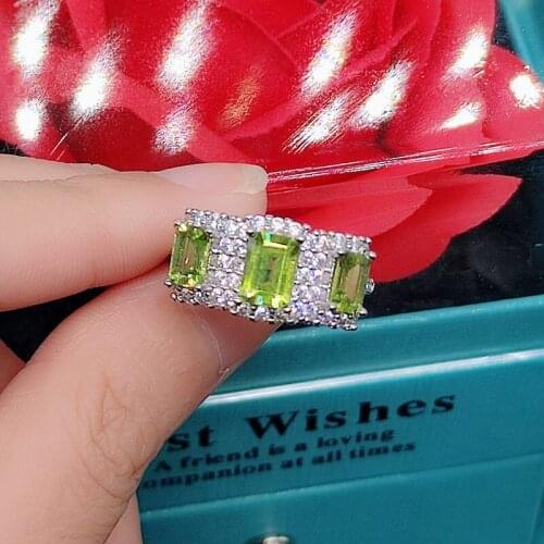 Fashion High Rings Inlay Green Square Cubic Zirconia Elegant Charm Adjustable Jewelry For Women Wedding Engagement Accessories